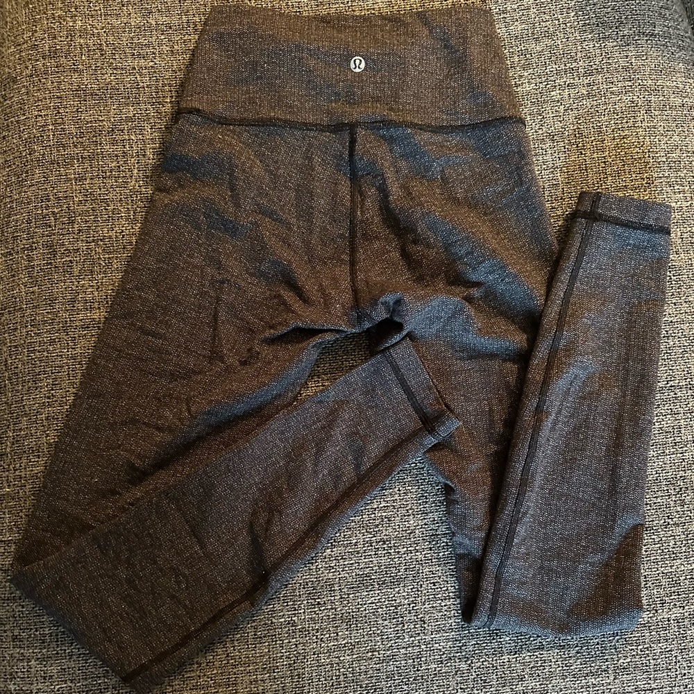 Gray Lululemon herringbone leggings, womens, like new condition